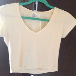 Pale yellow crop top